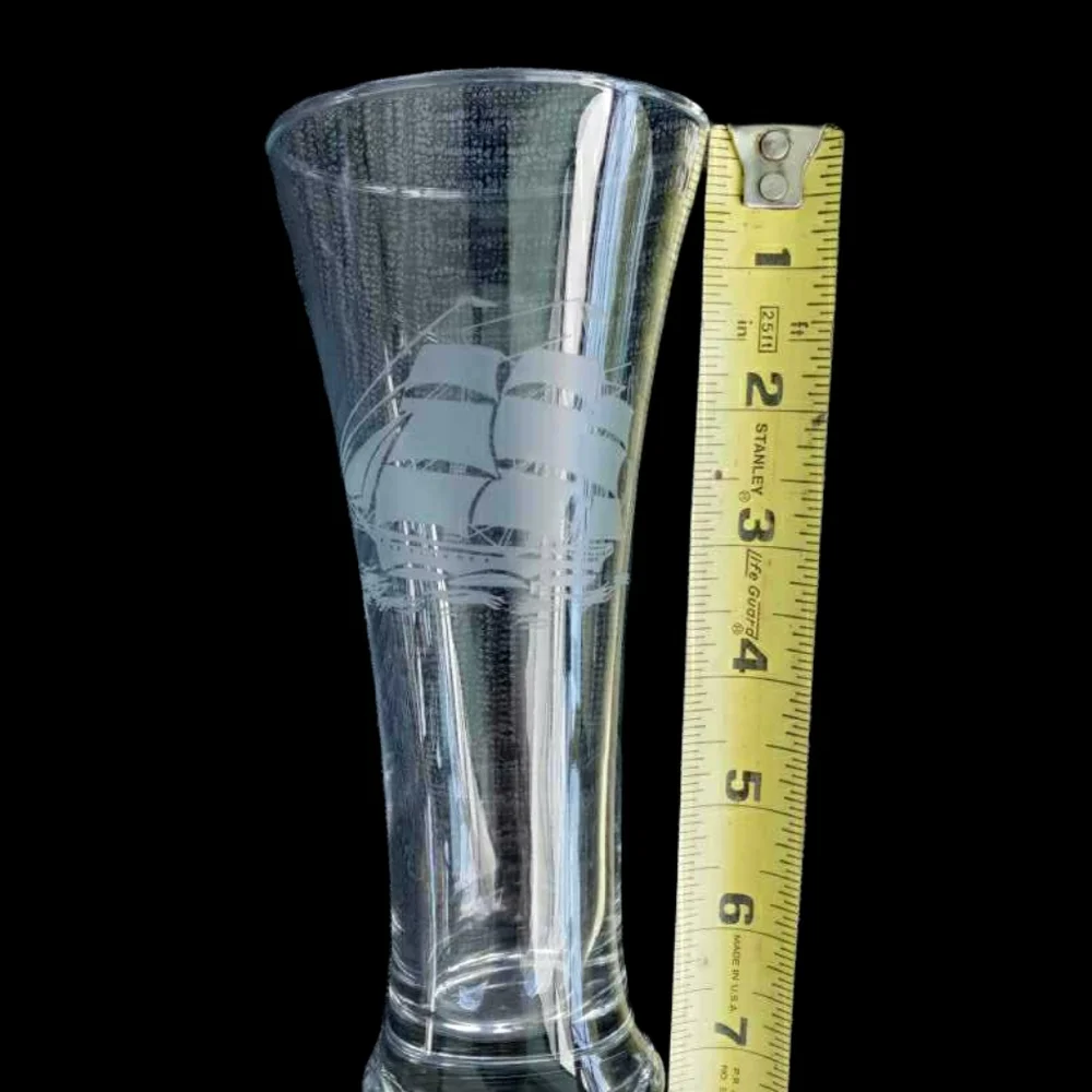 Vintage Yankee Clipper Etched Pilsner Glasses